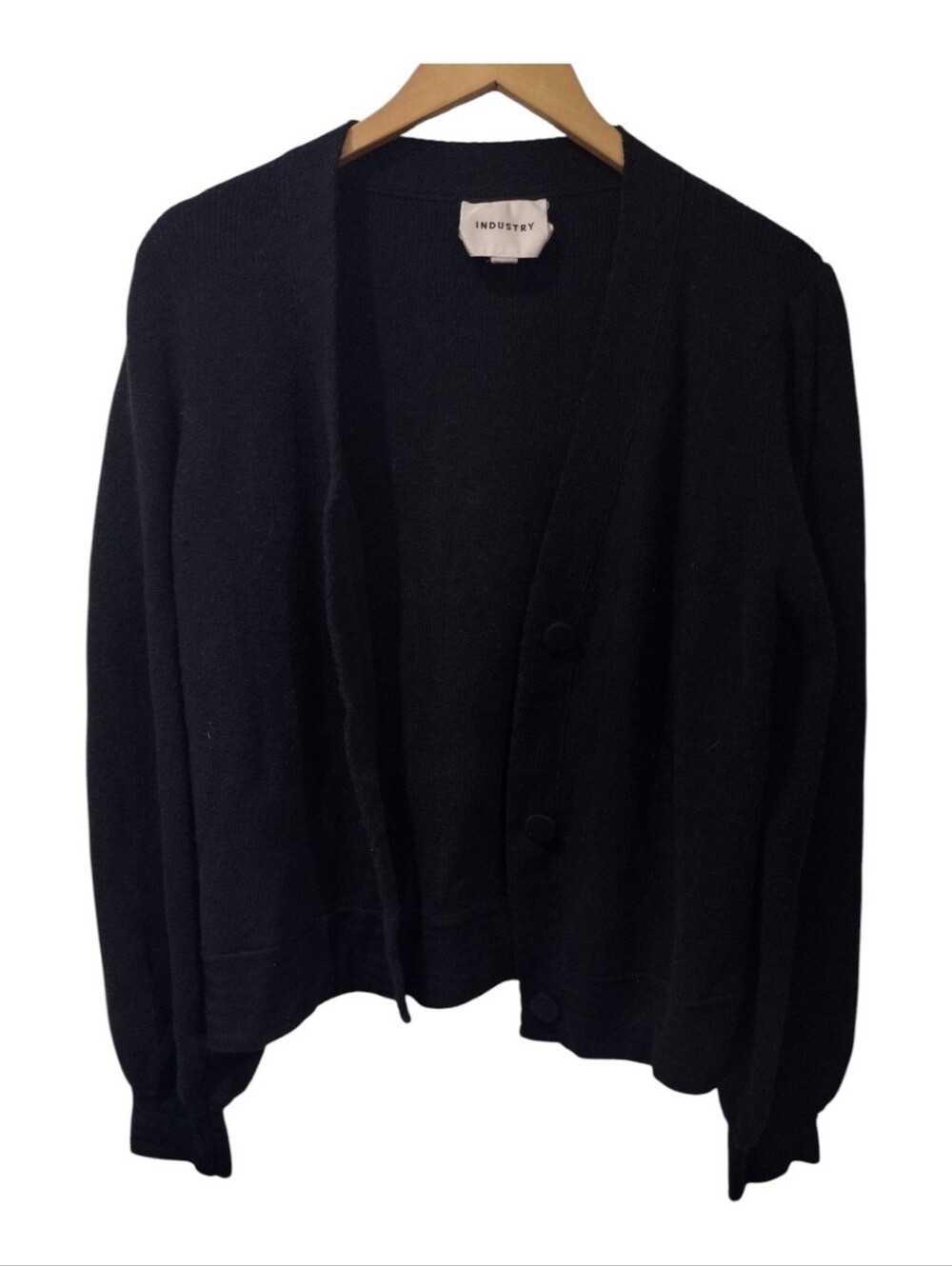 INDUSTRY Black V-Neck Button Cardigan Sweater